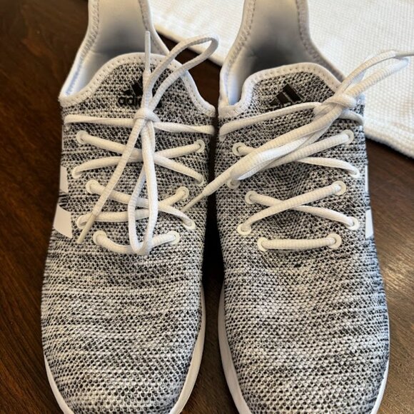 Adidas Womens Size 10 Cloudfoam Pure Gray Running Shoes Sneakers - Picture 3 of 10